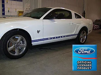 Ford Mustang Rocker Panel Door Side Stripes Decals - RB - GLOSS BLACK • $26.96