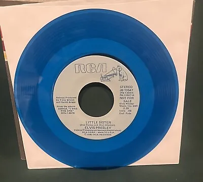 Elvis Presley JB 13547 Little Sister /Paralyzed PROMO 45 Blue Vinyl Mint RARE • $125.96