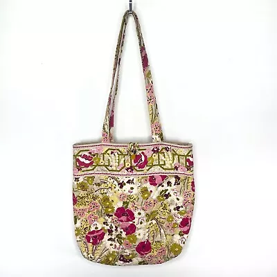 Vera Bradley Retired Make Me Blush Toggle Tote Shoulder Bag Purse Green Floral • $12