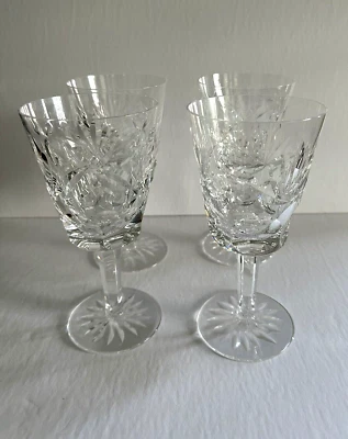 $40 • Buy Set Of 4 Signed WATERFORD ASHLING Water Goblets / Glasses ~ 6 7/8 