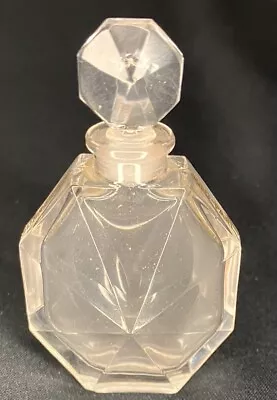 Vintage Small Faceted Glass Perfume Bottle W/Stopper • $10