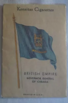 British Empire Flags Vintage 1921 Pre WWII Kensitas Silk Card Gov Gen Canada • $11.95