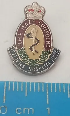 £5 • Buy Hmp Maze Prison Hospital Service 1971-1988 Lapel Pin Badge Tie Tac