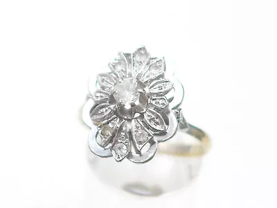 Size 63 Ring 750 GOLD 18K Yellow Gold Zirconia Ring Gold Ring G1968/23 • £277.51