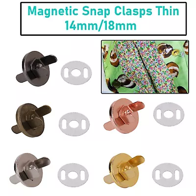 £3.95 • Buy 14mm/18mm Magnetic Snaps Clasps Fastenings Purses Handbags Craft Buttons