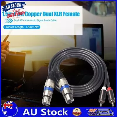 AU Dual XLR Female To RCA Male Cable 2 XLR To 2 RCA Adapter Audio Extension Cord • $11.59