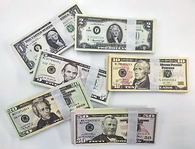 6 X Stacks Of 100 USD Pro P Money Notes $1 $2 $5 $10 $20 & $50 - 600 Notes • $49