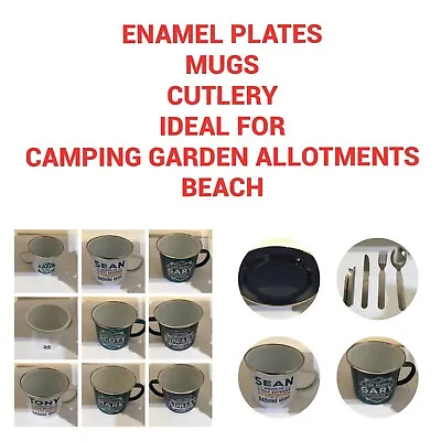 Metal Camping Garden Allotment Beach Mugs Plates Cutlery Choose Select • £4.95