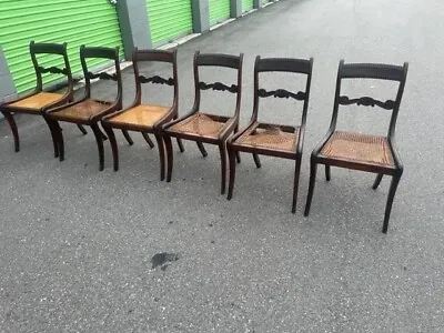 Set Of 6 Antique Mahogany Dining Chairs • $920