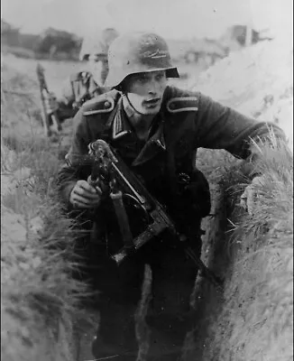 WW2 WWII Photo German Soldier In Trench With MP40   World War Two / 2692 • $5.99