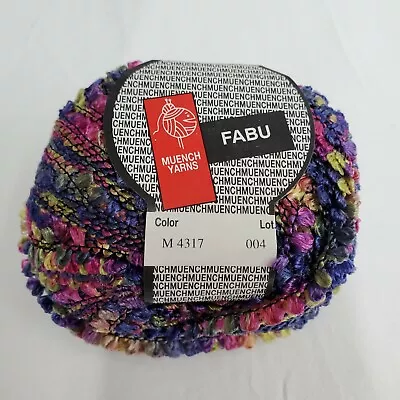 FABU Muench Yarns M 4317 50g New Ribbon Yarn Green Purple France 72m • $3.97