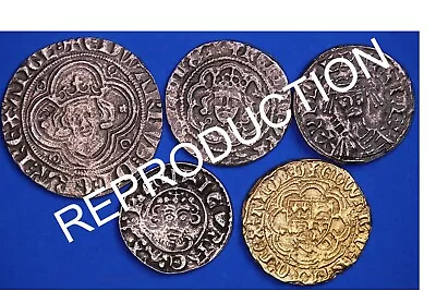 5 Medieval Coins William 1 Edward 1 And 111 Henry II And VI 18-25mm [5MED] • $22.49