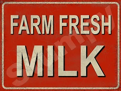 Farm Fresh Milk Metal Sign 9  X 12  Or 12  X 16  • $29.25