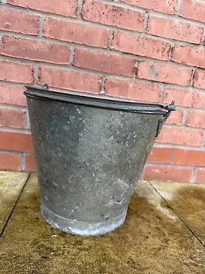 Large Vintage Galvanized Steel Bucket / Planter / Storage Box French Grey Pail • £30