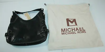Michael Kors Brookville Large Hobo Black Leather Shoulder Bag Handbag Purse NWT • $149.99
