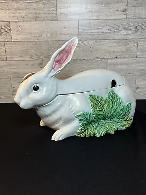 Vtg Ceramic Made In Portugal Easter Bunny Tureen / Soup /gravy  White Rabbit • $44