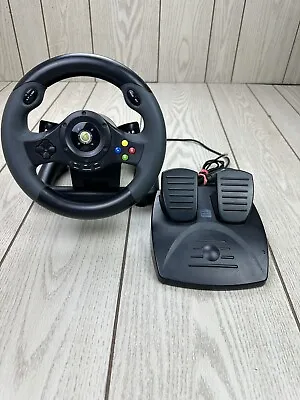 HORI Racing Wheel EX2 For Xbox 360 With Pedal Wired Connection Not Tested • $30.92