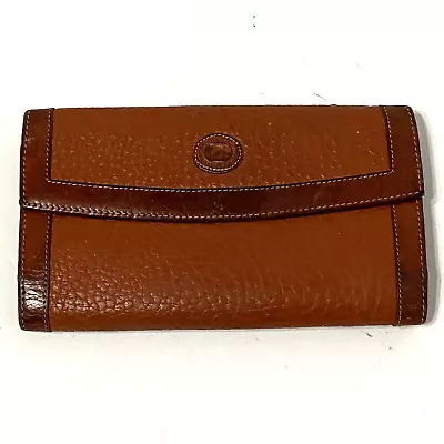 Vintage DOONEY & BOURKE British Tan ID Wallet Checkbook AWL - READ • $14.99