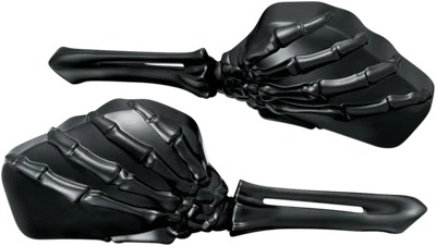 $161.96 • Buy Kuryakyn 1758 Black 3  X 5 Black Skeleton Hand Screw In Motorcycle Mirror Set