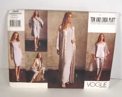 Vogue Tom & Linda Platt 2500 Kimono Dress Top Pants Misses 18-22 Pattern UC • $20.99