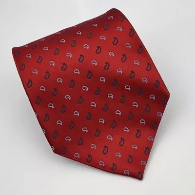 Van Heusen Silk Tie Red Blue Gray Paisley Men Necktie 57.5 X 4 • $11.24