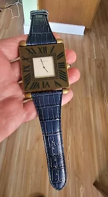 100% Authentic Vintage Cartier Swiss Jumbo Size 50 X 50 Mm Watch Looks Awesome! • $799