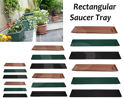 £5.95 • Buy Plastic Base Rectangular Drip Tray Window Box Plant Planter Pot Saucer Garden