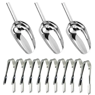 10X Sweet Candy Buffet BBQ Wedding Easter Party Stainless Steel Ice Scoops Tongs • £5.63