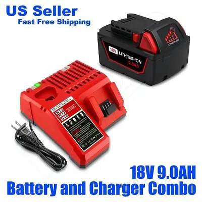 Lizone 9AH For Milwaukee 18V 4.0Ah M18 Battery And Charger Combo Kit 48-11-1840 • $79.99