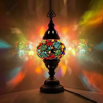 Turkish Moroccan Style Mosaic Multicolour Desk Table Lamp Light Medium Globe • $63.99