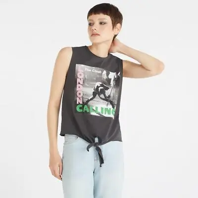 £22.95 • Buy Amplified The Clash London's Calling  Sleeveless Cotton Grey Music Tee Top