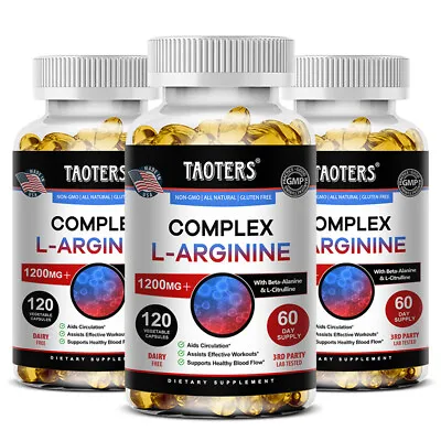 £13.01 • Buy L-ARGININE 1200mg Muscle Growth Nitric Oxide Tablets Amino Acid Capsules