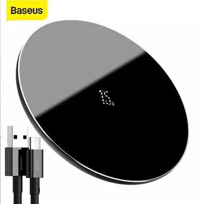 $20.99 • Buy Baseus 15W Qi Fast Charging Pad Wireless Charger For Airpods IPhone 13 Pro Max
