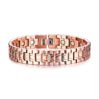 Mens Bracelet Magnetic Therapy Arthritis Pain Relief Pure Solid Copper Cuff 8.5  • $19.94
