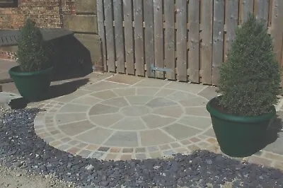 Natural Indian Sandstone RAJ GREEN Patio Paving Slabs / Edging Setts / Circle • £0.99