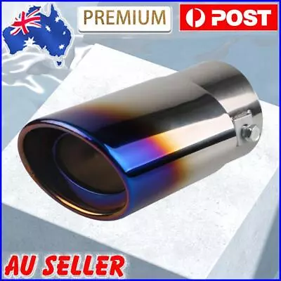 63mm Tail Throat Tailpipe Stainless Steel Exhaust Burnt Tip Blue Burnt 1.5L-2.2L • $13.39