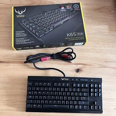 Corsair K65 RGB Mechanical Keyboard Cherry Mx Red Switches EUC Box No Wrist Rest • $35
