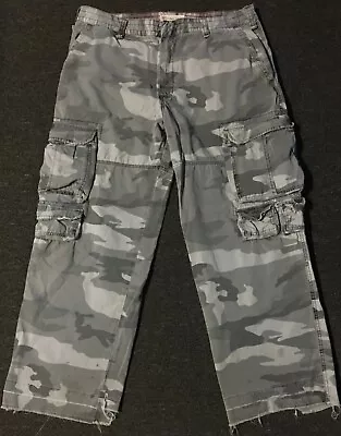 Vtg Mossimo Faded Distress Camo Pants 40 Baggy Skate Grunge Punk Jnco 90s Y2K OP • $69.95