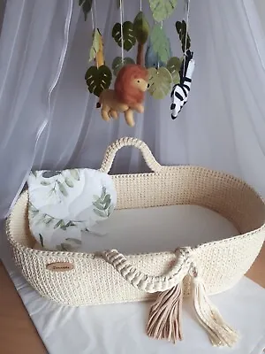 Baby Moses Basket Boho Baby Bassinet With Stand • $132