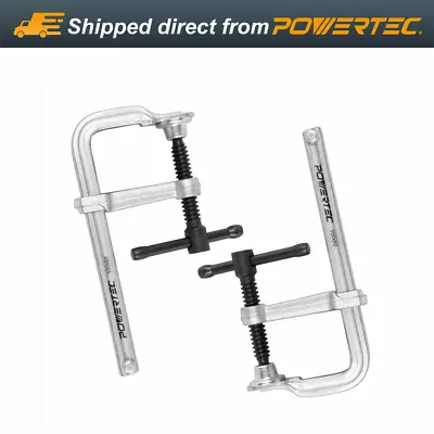 POWERTEC 4  F Clamp 4-3/16  X 2  Throat F Style Bar Clamps Heavy Duty 2PK • $37.99