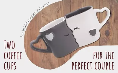 MIAMIO Coffee Mugs/Kissing Mugs Bridal Pair Gift Set For Weddings/Bridal Shower • $14.99