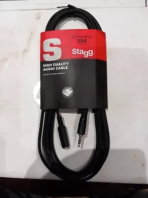 Stagg Audio Cable Mini Jack Extension Male To Female SAC3MPSBMJS NEW FREE POST • £5.45