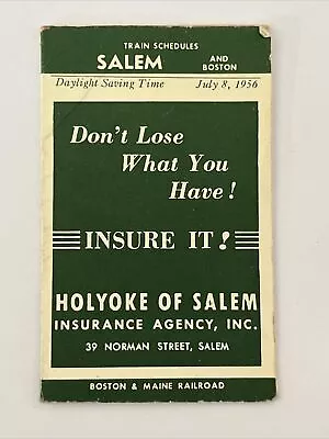 $19.95 • Buy 1956 Salem And Boston Railroad Railway Timetable Train Schedule