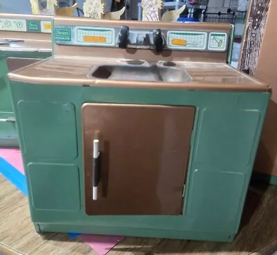 Vintage Metal Sears Kenmore Kitchen Play Sink Avocado 1960s  • $19.99