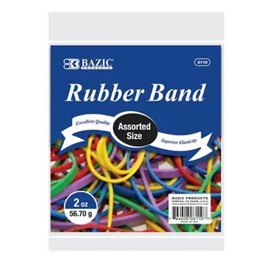 Bazic Rubber Band Assorted Size Multi Colours 56.70g School Office Supplies • $4.99