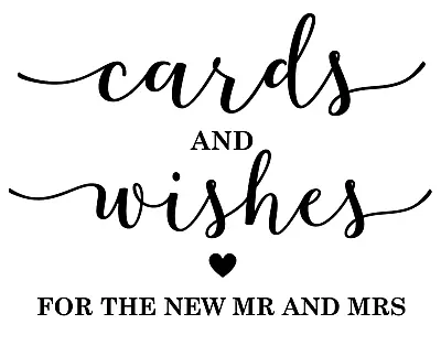 Cards & Wishes FOR THE NEW MR & MRS Vinyl Decal Sticker DIY Wedding Sign 20x14cm • £2.95