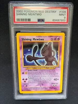 $750 • Buy PSA 9 2002 Pokemon Neo Destiny ✨ Shining Mewtwo #109 Holo MINT