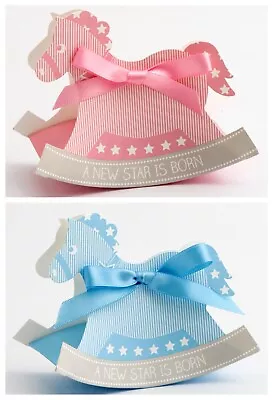 Baby Shower Favour Box And Ribbon Pink/Blue A New Star Is Born Christening • £67.19