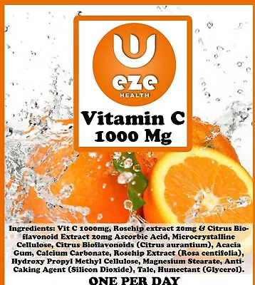  Vitamin C  1000mg With Rosehip & Bioflavonoids / Immune System Buy 3 Get 1 Free • £4.99