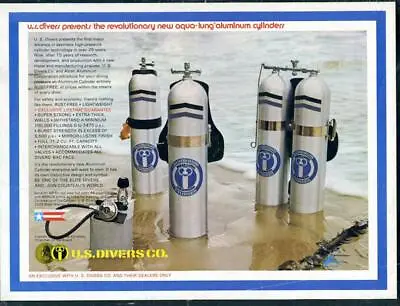 1972 U.S. Divers PRINT AD Vintage Scuba Diver Tank & Regulators • $14.99